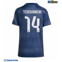 Camisa de Futebol Real Madrid Aurelien Tchouameni #14 Equipamento Secundário Mulheres 2025-26 Manga Curta